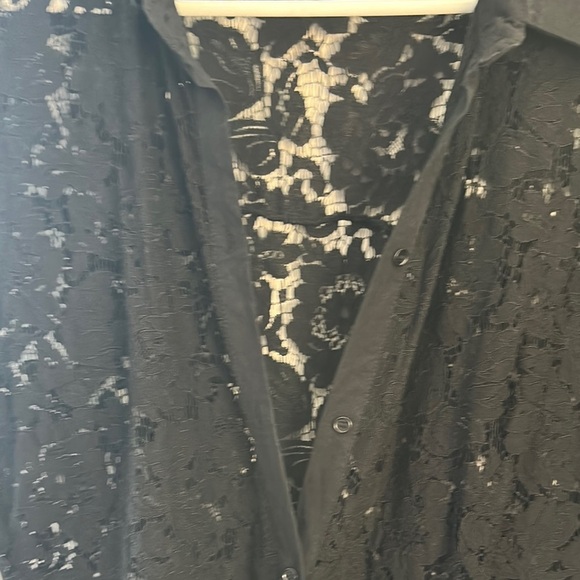 Zara Black Lace Button-Up Dress XXl - Picture 3 of 10